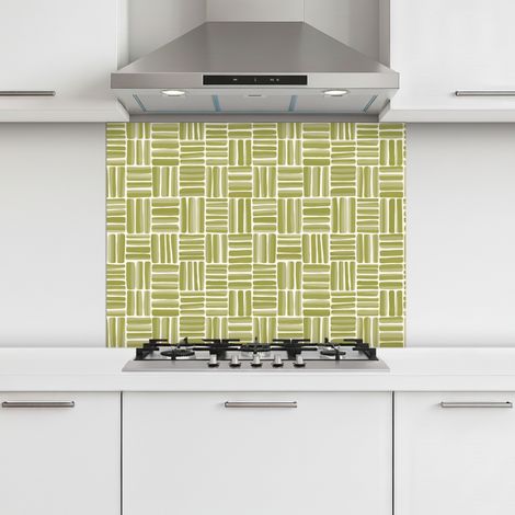 CRÉDENCE CUISINE Tresse - Motif - Vert 80x60 cm