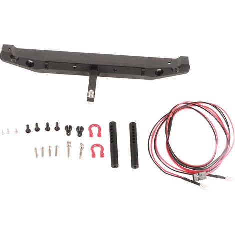 Pare-chocs arrière métallique pour RC Crawler avec feux LED pour Traxxas TRX-4 SCX10II 90046 (1/5)