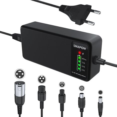 Chargeur Intelligent 42V pour Trottinette Électrique -2A, 5 Connecteurs (1/5)