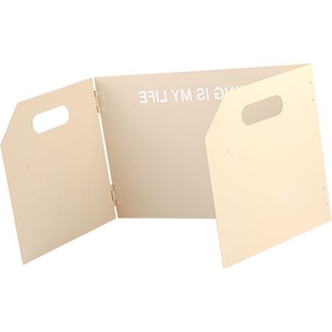 Pare-vent pliable en métal blanc pour réchaud de camping, idéal pour les activités de plein air. (1/4)