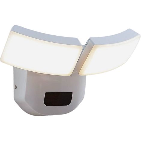 Lindby Lámpara de pared exterior 'Nikias' en Blanco Aluminio