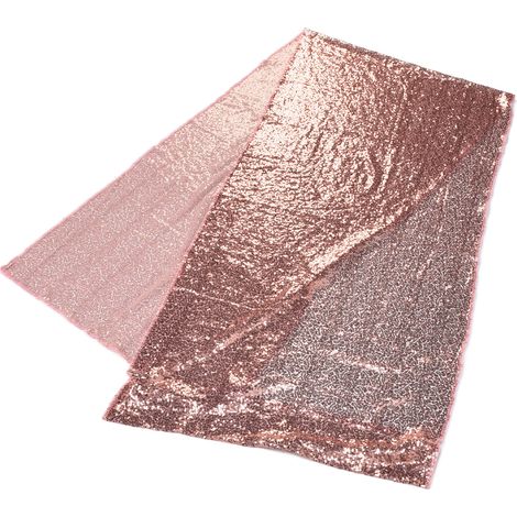 Rideau de Fond Rose Doré Tulle à Sequins Grille pour Fête Mariage Déco Photographie Toile de Scène (1/5)