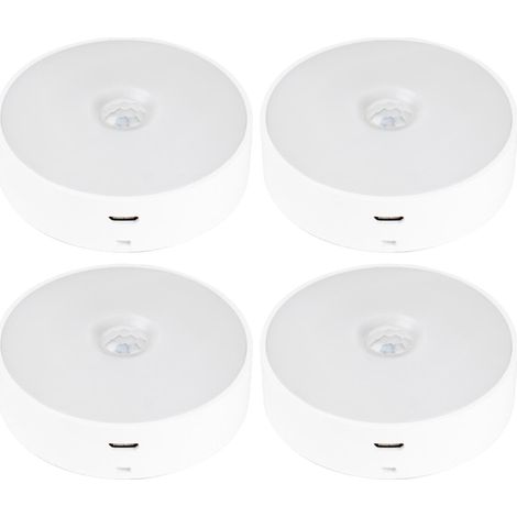 Lampe de nuit murale blanche à détecteur de mouvement GD-8621, rechargeable par USB, avec éclairage lumineux pour salon, chambre et escaliers (1/2)