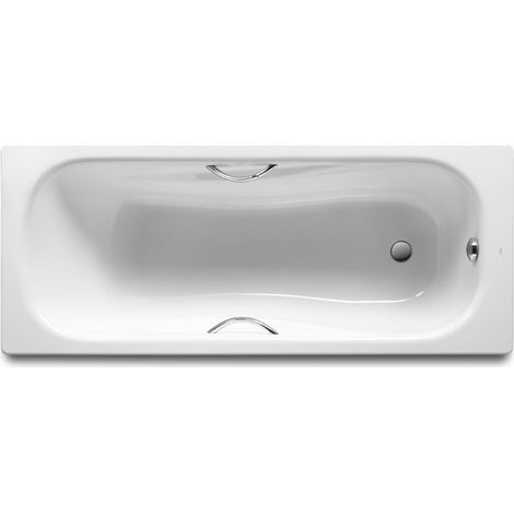 Roca – Baignoire à encastrer 1700 x 750 mm – Acier émaillé blanc – Percée 2 trous – Capacité 1 personne – Hauteur 430 mm (1/2)