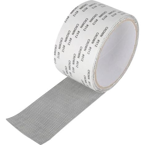 Ruban Adhesif Reparation Moustiquaire - Patch Repare Moustiquaire Réparation de Fenêtre Kit de Moustiquaire Adhesive Reparation Réparer Moustiquaire 5 x 2m (gris) (1/5)