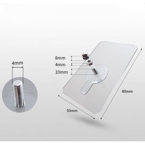Clous adhésifs - Vis adhésives - Capacité de charge jusqu'à 5 kg - Lot de 2 - Fixation sans percer (1/5)