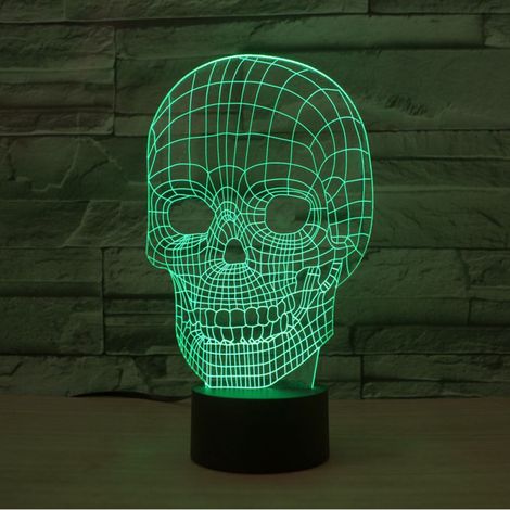 Veilleuse Crane - Lampe Illusion Optique 3D en Acrylique - Décoration Halloween Chambre Enfant - 1 Pièce