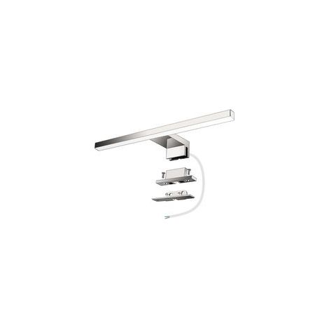 Lampe LED pour miroir de salle de bain, 5 W, 400 lm, 30 cm, IP44 étanche, 6000 K lumière blanche naturelle, sans scintillement, classe II, fixation sur miroir, meuble ou mur, finition chromée (1/5)