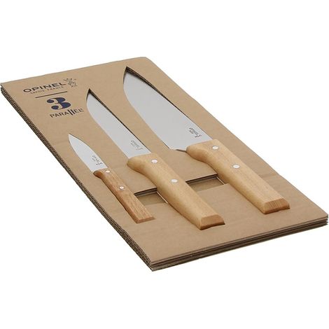 Opinel Parallèle Set de 3 Cuchillos Acero y Madera (1/3)
