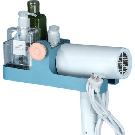 1 support mural pour sèche-cheveux, rangement multifonctionnel pour accessoires de coiffure, fixation adhésive 3M, compatible sèche-cheveux Dyson et autres, salle de bain (1/5)