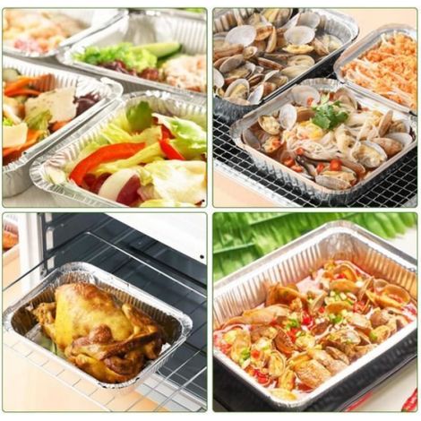 Barquette Aluminium - 1000 ml - 22 x 15 x 5,5 cm - Pour Barbecue Et Four - Jetable - 1 Pièce (1/4)