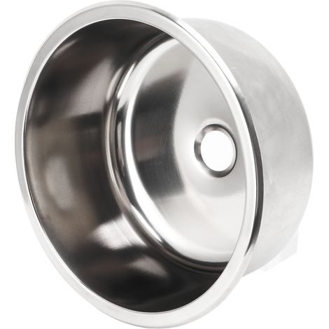 Évier rond de grande capacité en acier inoxydable 304, 295 x 130 mm, résistant à la rouille, pour camping-car, yacht ou autre véhicule de loisirs. Idéal pour les yachts et les camping-cars. (1/5)