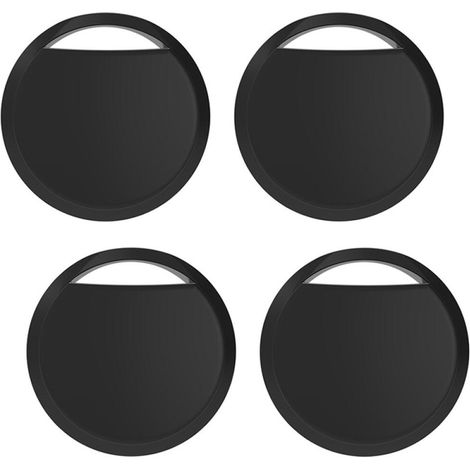 Traceur Bluetooth, localisateur d'animaux, pour bagages, clés, portefeuille, compatible avec Google Find My (Android uniquement), noir, 4 paquet (1/5)