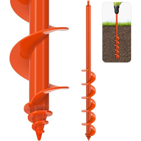 Garden Auger for Cordless Screwdriver - 3 x 32 in - Heavy Duty Garden Drill Bit for Garden - Suitable for Drill Bits with 3/8 Inch Hex Drive, Bulb Planting Tool (1/5)
