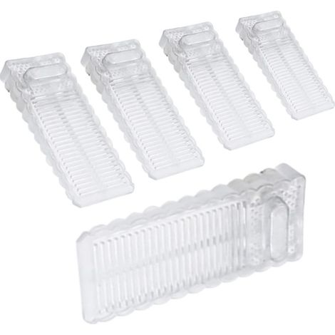 Butée de porte en caoutchouc, cale de sécurité, butée de porte en caoutchouc, compatible avec tous types de sols et moquettes, robuste, pour encadrement de porte (5 pièces) (1/5)