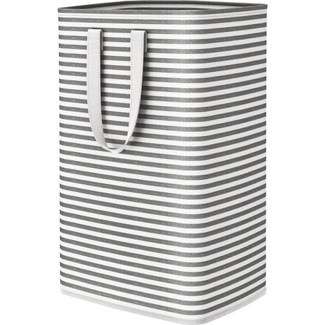 Panier à linge pliable 75L noir avec poignées, idéal pour chambre, salle de bain, buanderie. (1/5)