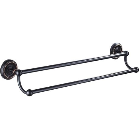 Porte-serviettes double extensible INOOMP noir 55 cm pour cuisine et salle de bain