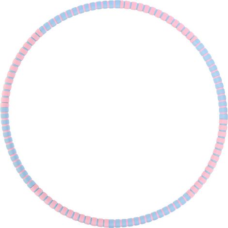Hula Ring en acier inoxydable détachable, cerceau lesté pour ventre plat, sport et exercice, 6 sections bleu et rose. (1/5)