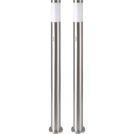 2x faretto da esterno con rilevatore di movimento da giardino in acciaio inox, faretto da giardino