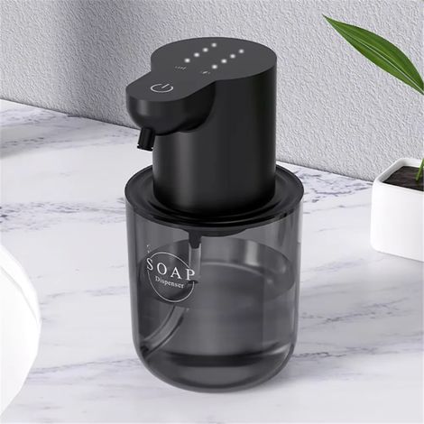 (P3 Noir) Nouveau distributeur de savon automatique mural, lave-mains intelligent en mousse, 500 ml de liquide, rechargeable, capteur à induction pour salle de bain (1/5)