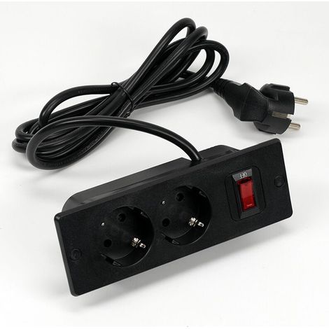 Prise de Bureau Encastrée 16A avec Interrupteur, Module Électrique pour Meubles et Plans de Travail, Prise CA avec Commande Individuelle