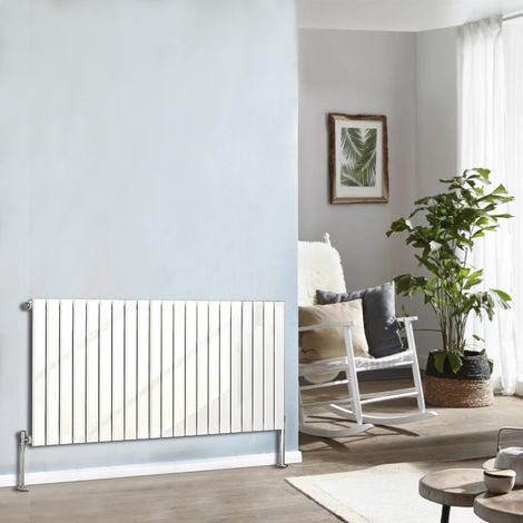 Designer Radiator 600x1428mm Single Flat Panel Horizontal White (1/5)