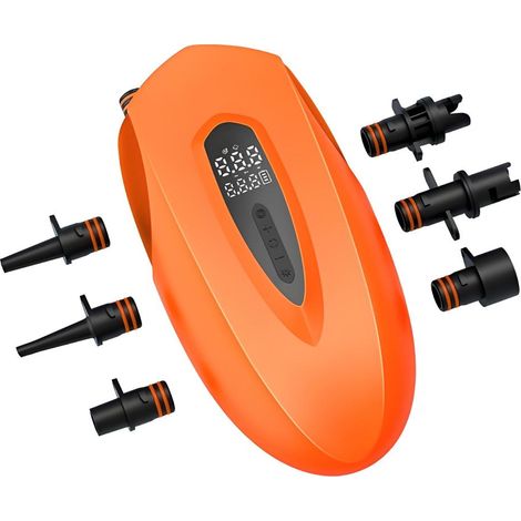 Bomba de aire inalámbrica recargable de 80 W con apagado automático, ideal para camping y playa.