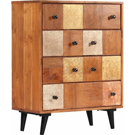 vidaXL Commode à tiroirs 60x30x75 cm Bois d'acacia massif (1/5)