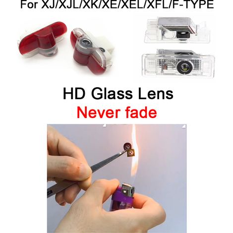 (XE XEL (2015-2017) - Modèle 3) Lot de 2 lampes LED d'éclairage d'accueil pour portières de voiture Jaguar, compatibles avec l'éclairage des véhicules Jaguar. (1/4)