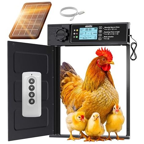 Chicken Coop Door C2 - Large Opening - Anti-Pinch for Safety, Resistant from -15 to 60 °C, Compatible with Ducks and Geese – Black (1/5)