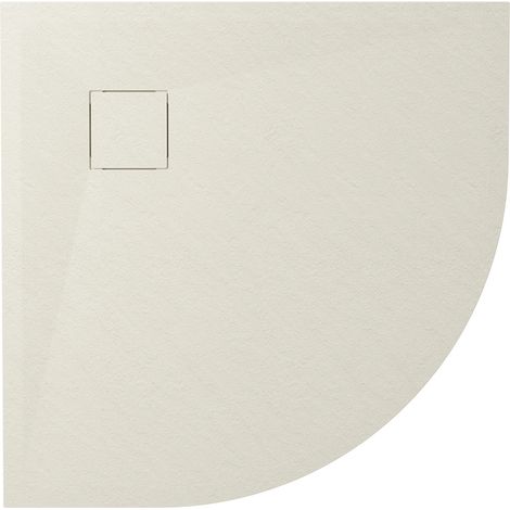 Receveur de douche semi-circulaire 90x90 cm Couleur Ivoire Effet pierre Découpe et glissement Hauteur 2,6cm Mod. Samos (1/3)