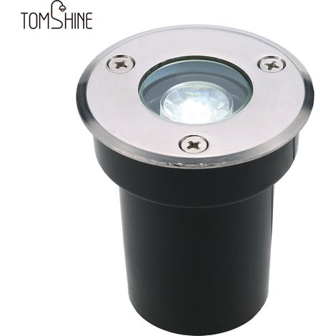Spot LED encastré Tomshine 1W AC/DC 12V, 100 lm, projecteur haute performance en verre trempé, idéal pour l'extérieur (jardin, allée, escaliers, cour, éclairage paysager), étanche IP67, blanc. (1/5)