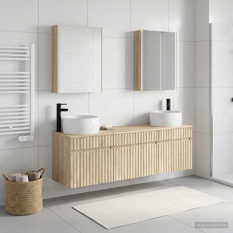 vidaXL Set di Armadi da Bagno 5 pcs Rovere Sonoma 53 x 15,5 x 70 cm (1/5)