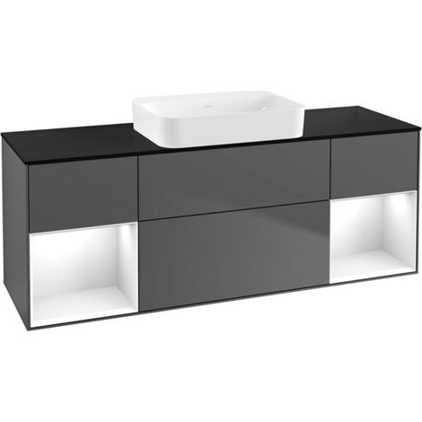 V&B Waschtischunterschrank Wandbeleuchtung Finion 160x60,3x50,1cm, Rg g w Lac, Anthrac. m (1/2)