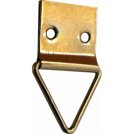Dreieckige Rahmenklammer, vermessingter Stahl, H.28mm, l.16mm, 8 Stück.