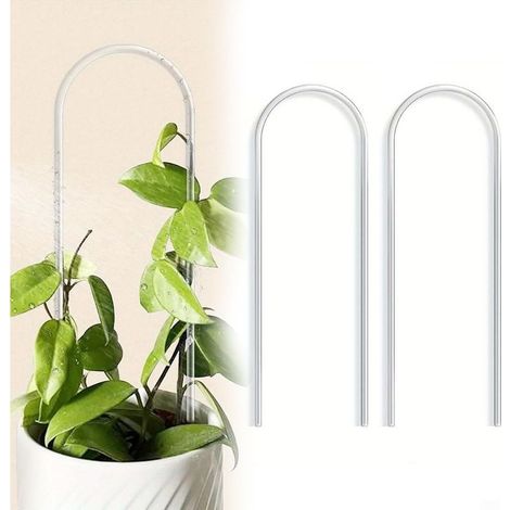 Lot de 2 supports pour plantes grimpantes en forme de U, structure en acrylique pour plantes grimpantes d'intérieur, fleurs, monstera, lierre, glycine, hoya, 40 x 10 x 0,5 cm (1/5)