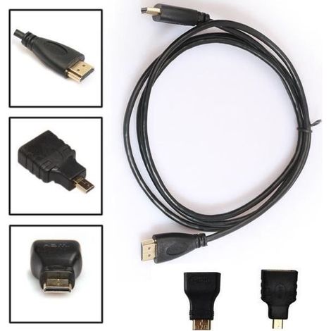 2M 3in1 HDMI vers HDMI - Mini - Micro adaptateur HDMI Câble HD Kit pour Tablet PC TV LBB606117241909 (1/4)