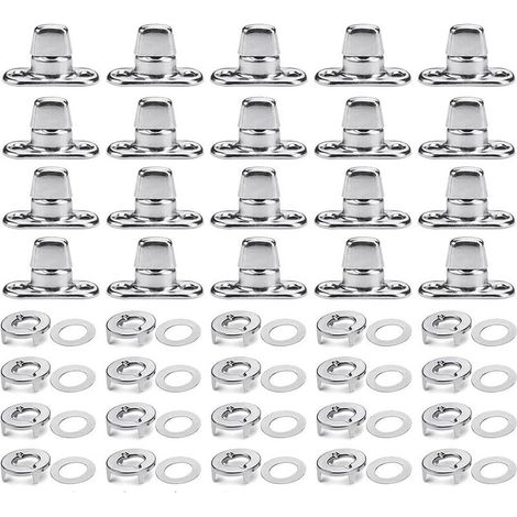 Paquete de 20 cierres Twist Lock marinos con ojales y pasadores, para botones automáticos para dispositivos de sujeción de lona de fácil instalación. (1/5)