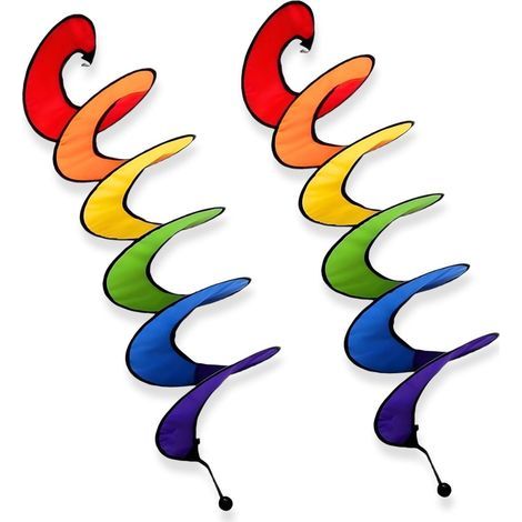 Set mit 2 mehrfarbigen Windspielen – UV-beständig – Wetterfest – Für Garten, Balkon, Camping, Außendekoration (1/5)