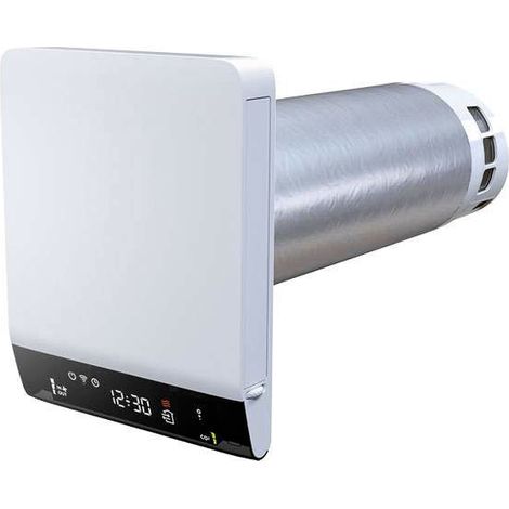 Extracteur d'air double flux VMC 88% rendement – Débit 57 m³/h – Compatible Google Home – 3 vitesses – 114100003 – Econoprime