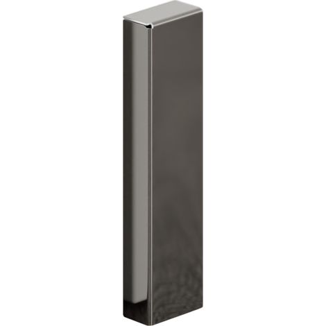 Ilcom terminale  esterno sinistro FCEL per battiscopa in acciaio FC 60mm x 17mm x 10mm  - Nero lucido