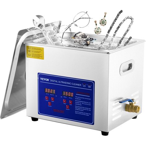 10 L 40 kHz Nettoyeur à ultrasons en acier inoxydable 304, nettoyage bijoux, usage domestique et professionnel (1/5)