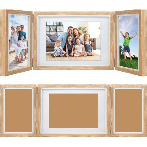 Cadre 3 Photos, Cadre Photo Bois pour Photo 10x15cm et 13x18cm (1/5)