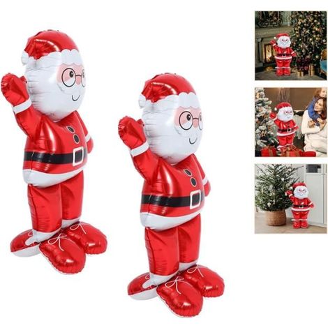 Dekorationen für den Außenbereich: 60 Zoll große aufblasbare Weihnachtsmann-Figur, riesige Weihnachtsdekoration für den Außenbereich