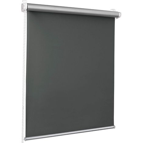 Store enrouleur occultant sans perçage – Largeur 35cm – Longueur 160cm – Revêtement argenté – Isolation thermique – Accessoires inclus – Rhafayre (1/5)