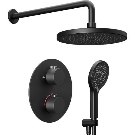 Lomazoo Set De Douche Encastré Noir Mat - avec Robinet (1/5)
