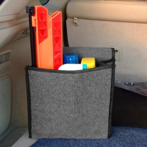 Organisateur de Rangement - Non spécifié - Sac de Coffre Voiture - Feutre Durable - 30x17x29 cm - Noir (1/4)