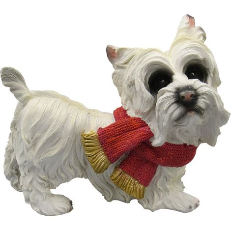 Christmas Yorkshire Terrier Festive Figurine (Xmas Animal Dog Statue Ornament) (1/5)