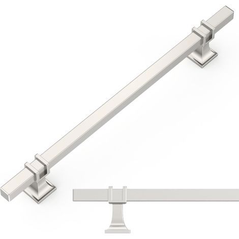 10 Pièces Poignee de Meuble Cuisine Argenté 192mm Poignées Meubles avec Vis, pour Bureaux, Tiroirs, Armoires, Placard UK0003 (1/5)
