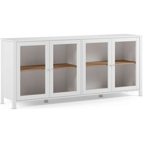 Mueble aparador 4 puertas modelo Alexis acabado blanco/roble, 186cm(ancho) 80cm(alto) 40cm (largo) (1/5)